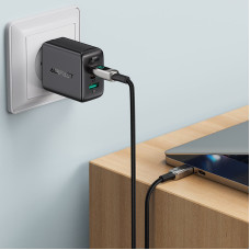 Кабель ACEFAST C6-01 Type-C to iP, 3A, 30W, 1.2m, nylon, zinc connectors, Black
