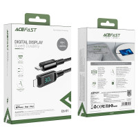 Кабель ACEFAST C6-01 Type-C to iP, 3A, 30W, 1.2m, nylon, zinc connectors, Black