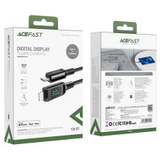 Кабель ACEFAST C6-01 Type-C to iP, 3A, 30W, 1.2m, nylon, zinc connectors, Black