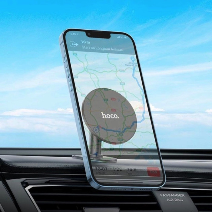 Автотримач для телефона HOCO H13 Fine jade ring magnetic car holder(center console) Black