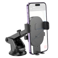 Автотримач для телефона HOCO H19 Mighty one-button car holder(center console) Black