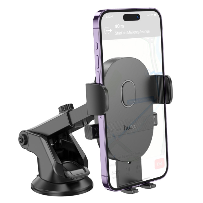 Автотримач для телефона HOCO H19 Mighty one-button car holder(center console) Black