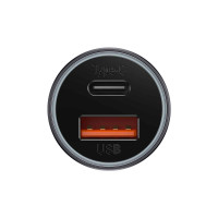 Автомобільний зарядний пристрій Baseus Golden Contactor Max Dual Fast Charger Car Charger U+C 60W Dark Gray