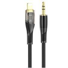 Аудіокабель HOCO UPA25 iP to 3.5mm male, nylon braid, 1m, Black