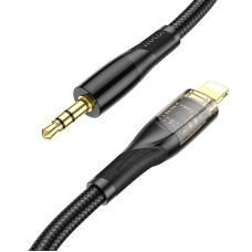 Аудіокабель HOCO UPA25 iP to 3.5mm male, nylon braid, 1m, Black