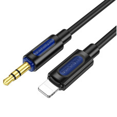Аудіокабель BOROFONE BL20 iP to 3.5mm male, silicone, 1m, Black