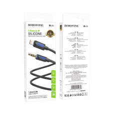 Аудіокабель BOROFONE BL20 iP to 3.5mm male, silicone, 1m, Black