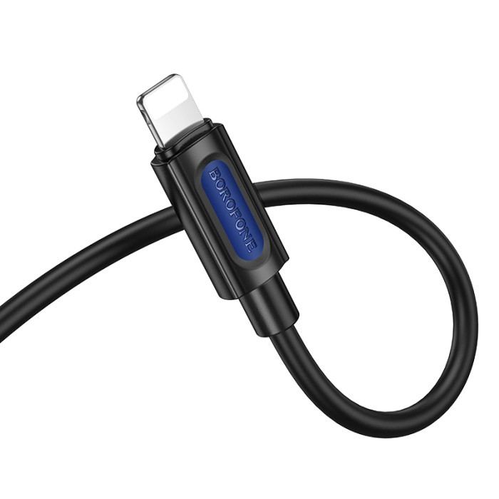 Аудіокабель BOROFONE BL20 iP to 3.5mm male, silicone, 1m, Black