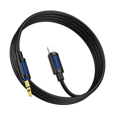 Аудіокабель BOROFONE BL20 iP to 3.5mm male, silicone, 1m, Black