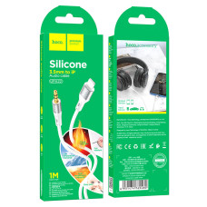 Аудiокабель HOCO UPA22 iP to 3.5mm male, silicone, 1m, White