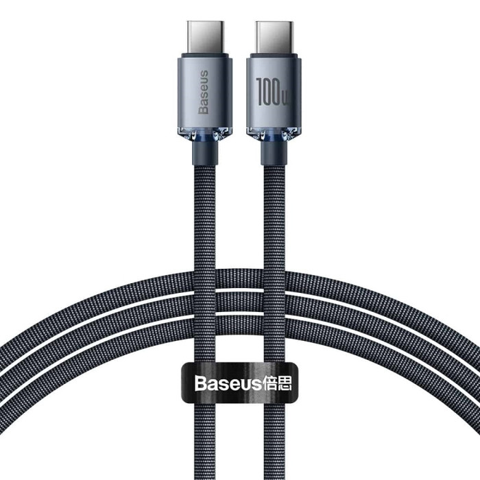 Кабель Baseus Crystal Shine Series Fast Charging Data Cable Type-C to Type-C 100W 1.2m Black