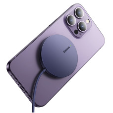 Бездротовий зарядний пристрій Baseus Simple Mini3 Magnetic Wireless Charger 15W Dusty Purple