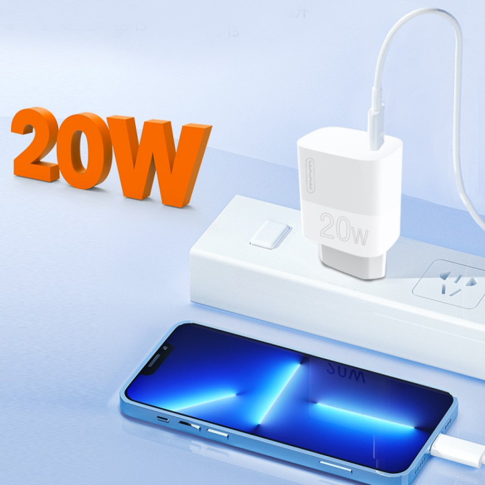 Мережевий зарядний пристрій WUW-C196 1Type-C PD20W white
