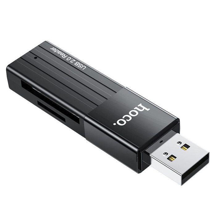 Кардрідер HOCO HB20 Mindful 2-in-1card reader(USB2.0) Black