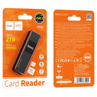 Кардрідер HOCO HB20 Mindful 2-in-1card reader(USB2.0) Black