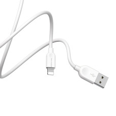 Кабель BOROFONE BX14 USB to iP 2.4A, 1m, PVC, TPE connectors, White