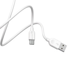 Кабель BOROFONE BX14 USB to Type-C 2.4A, 1m, PVC, TPE connectors, White