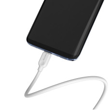 Кабель BOROFONE BX14 USB to Type-C 2.4A, 1m, PVC, TPE connectors, White