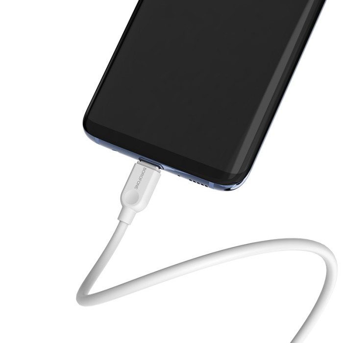 Кабель BOROFONE BX14 USB to Type-C 2.4A, 1m, PVC, TPE connectors, White