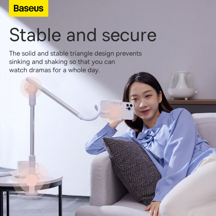 Тримач для телефона Baseus Unlimited adjustment lazy phone holder silver