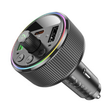 АЗП з FM-модулятором HOCO E82 Guerrero PD30W+QC3.0 car BT FM transmitter Black