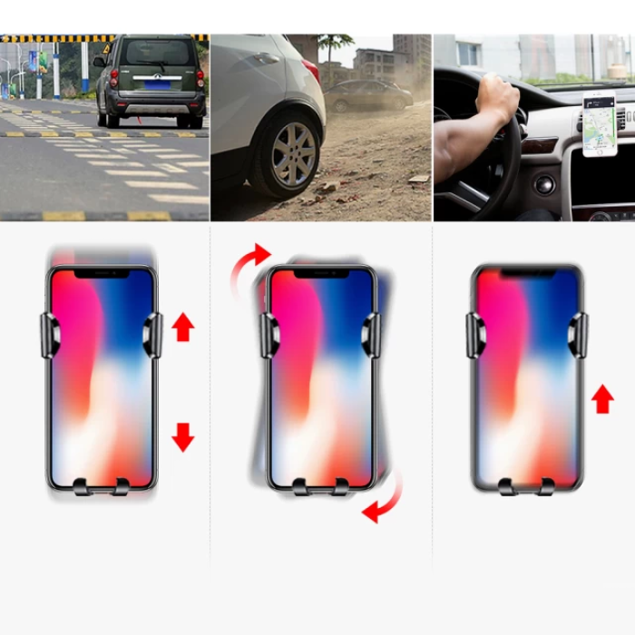 Автотримач для телефона Baseus Osculum Type Gravity Car Mount Black