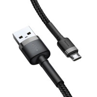 Кабель Baseus Cafule Cable USB For Micro 1.5A 2m Gray+Black