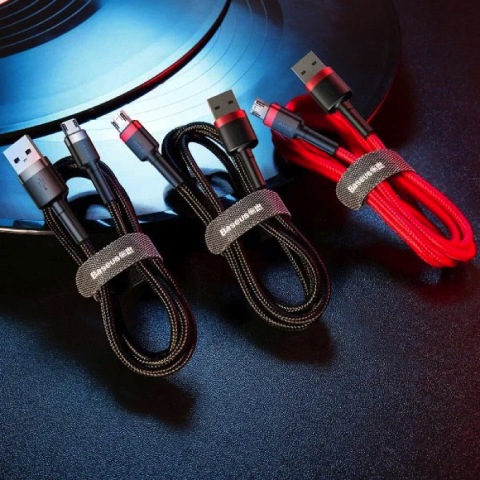 Кабель Baseus Cafule Cable USB For Micro 1.5A 2m Gray+Black