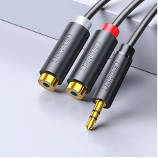 Аудіокабель UGREEN AV109 3.5mm Male to 2RCA Female Cable 25cm (Gray)(UGR-10547)