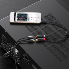 Аудіокабель UGREEN AV109 3.5mm Male to 2RCA Female Cable 25cm (Gray)(UGR-10547)