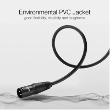 Аудіокабель UGREEN AV130 Cannon Male to Female Microphone Extension Audio Cable 1m (Black)(UGR-20708)