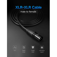 Аудіокабель UGREEN AV130 Cannon Male to Female Microphone Extension Audio Cable 3m (Black)(UGR-20711)