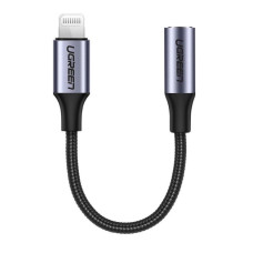 Перехідник UGREEN US211 Lightning M/F Round Cable Aluminum Shell with Braided 10cm (Black)(UGR-30756)