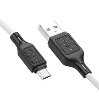 Кабель HOCO X90 Cool silicone charging data cable for Micro White
