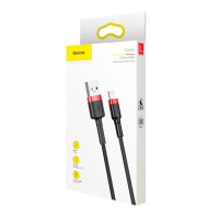 Кабель Baseus Cafule Cable USB For Lightning 2.4A 1m Red+Black