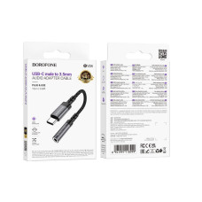 Перехідник BOROFONE BV24 Graceful digital audio converter cable Type-C to 3.5mm Metal Grey