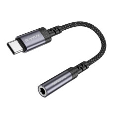 Перехідник BOROFONE BV24 Graceful digital audio converter cable Type-C to 3.5mm Metal Grey