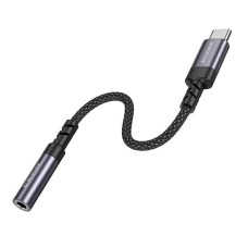 Перехідник BOROFONE BV24 Graceful digital audio converter cable Type-C to 3.5mm Metal Grey