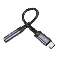 Перехідник BOROFONE BV24 Graceful digital audio converter cable Type-C to 3.5mm Metal Grey