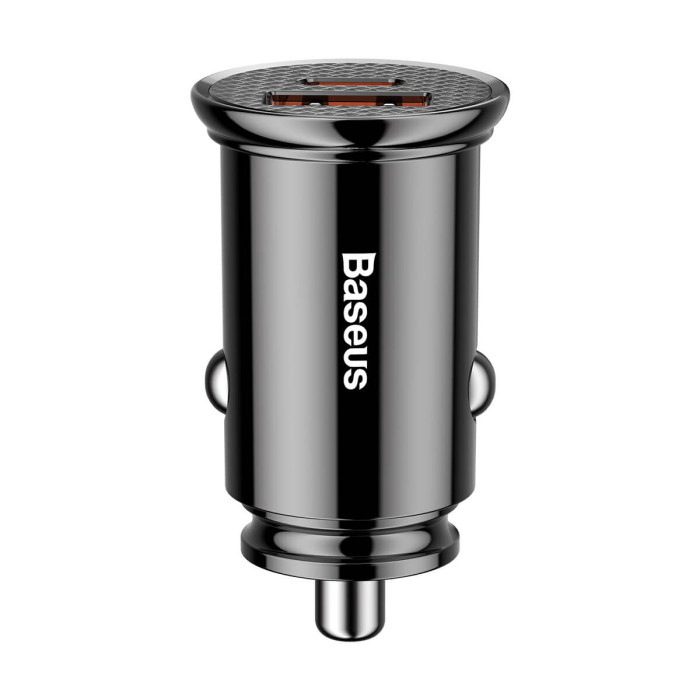 Автомобільний зарядний пристрій Baseus Circular Plastic A+C 30W Black
