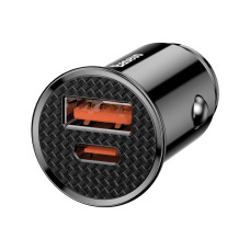 Автомобільний зарядний пристрій Baseus Circular Plastic A+C 30W Black