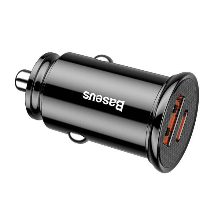 Автомобільний зарядний пристрій Baseus Circular Plastic A+C 30W Black