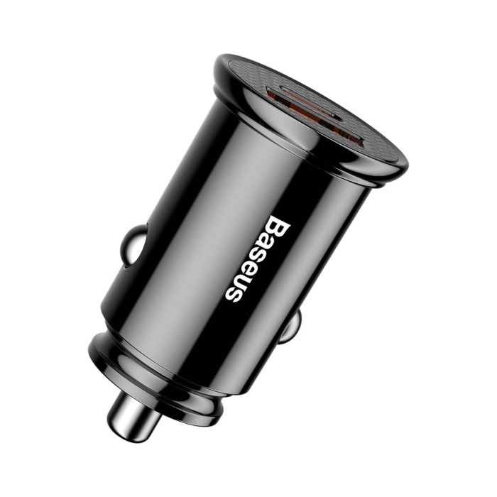 Автомобільний зарядний пристрій Baseus Circular Plastic A+C 30W Black