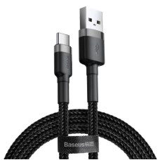 Кабель Baseus Cafule Cable USB For Type-C 3A 1m Gray+Black