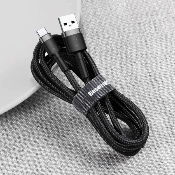 Кабель Baseus Cafule Cable USB For Type-C 3A 1m Gray+Black