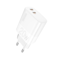 Мережевий зарядний пристрій WUW-C193 PD20W Charger USB C + USB C white