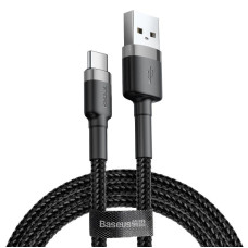 Кабель Baseus Cafule Cable USB For Type-C 3A 2m Gray+Black