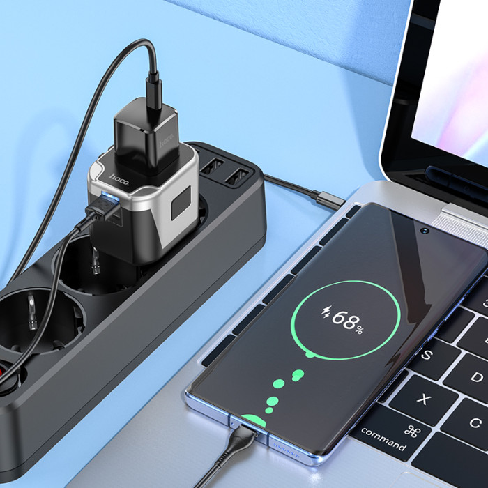 УЗП HOCO AC5 Level dual port universal conversion charger Black