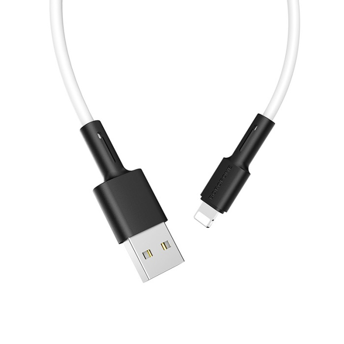 Кабель BOROFONE BX31 USB to iP 2.4A, 1m, silicone, TPE connectors, White