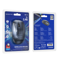 Маніпулятор миша BOROFONE BG13 Winner 2.4G business wireless mouse Black Metal Gray